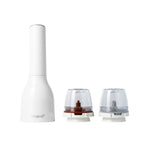 FinaMill gift set – shiny white battery Grinder with two containers