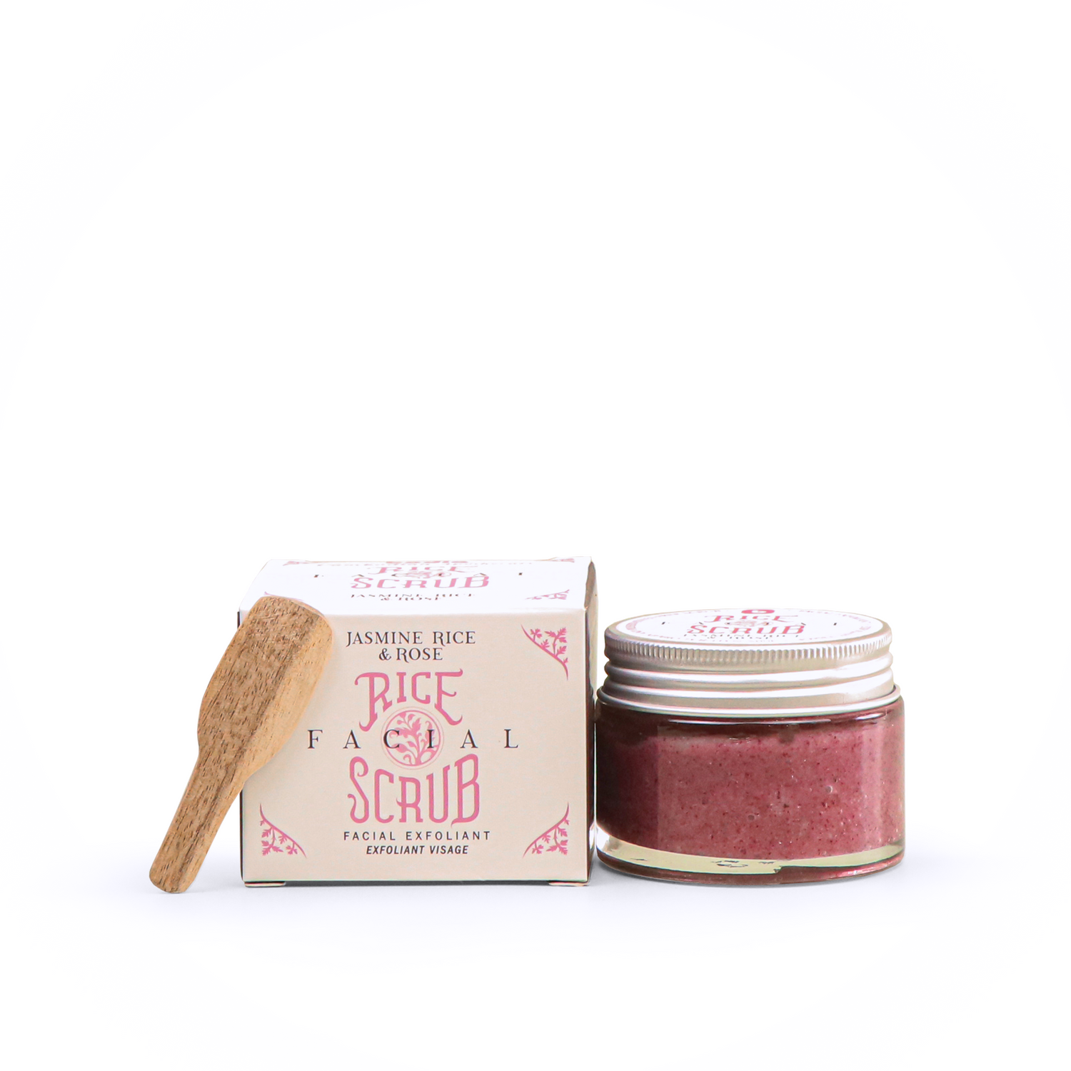 Pink facial scrub – jasmine rice & rose 