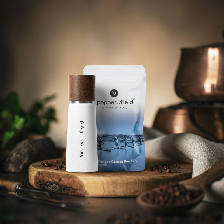 White Grinder .pepper..field original + coarse-grained Kampot salt (120 g) 