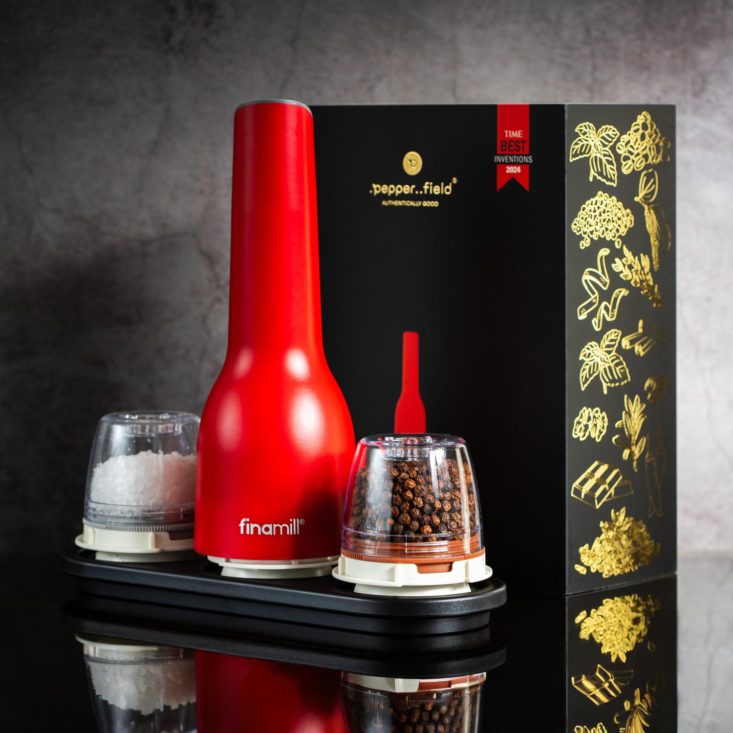 FinaMill Gift Set – Red Rechargeable Grinder with Two Cartridges 