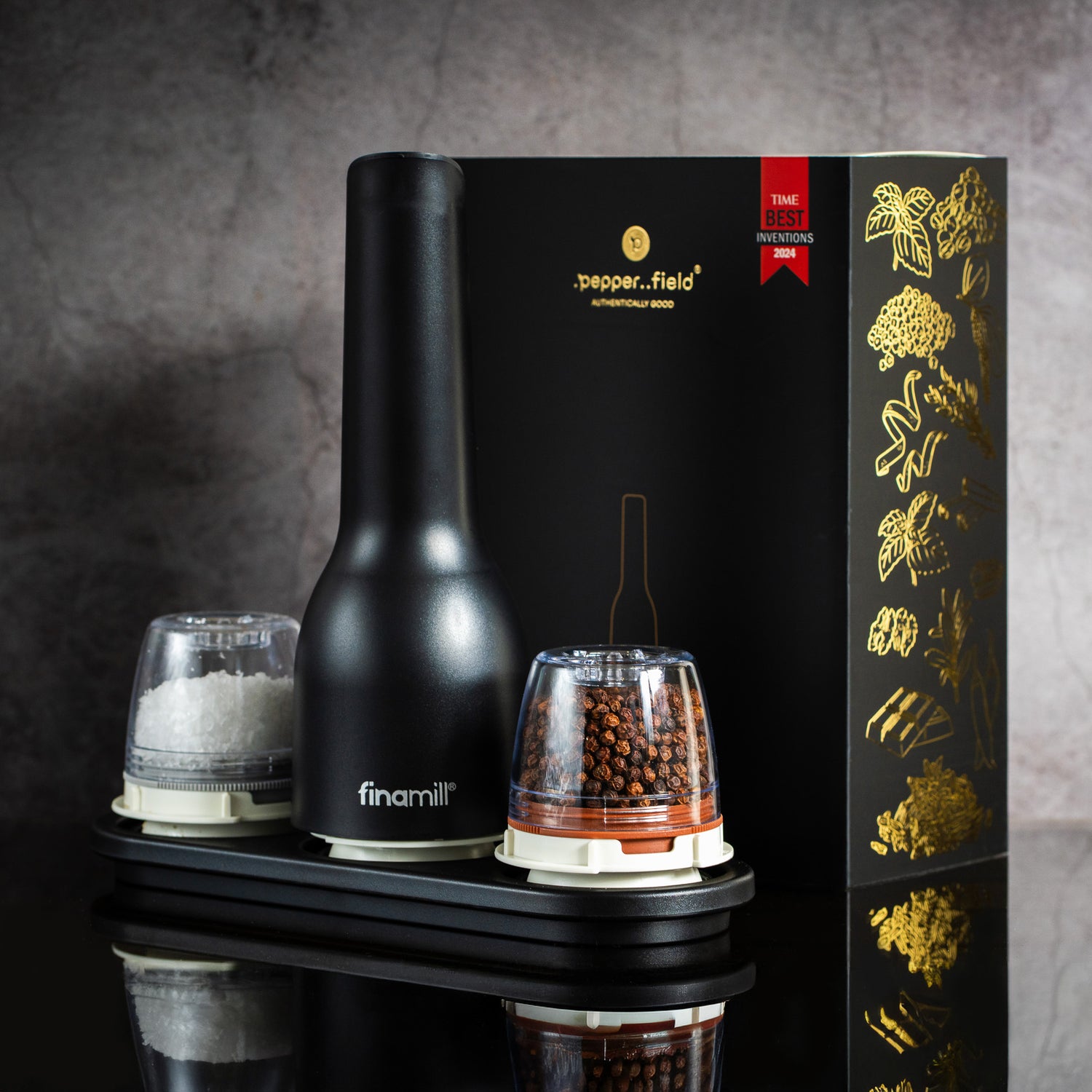 FinaMill Gift Set – Black Rechargeable Grinder with Two Containers (Copy) 